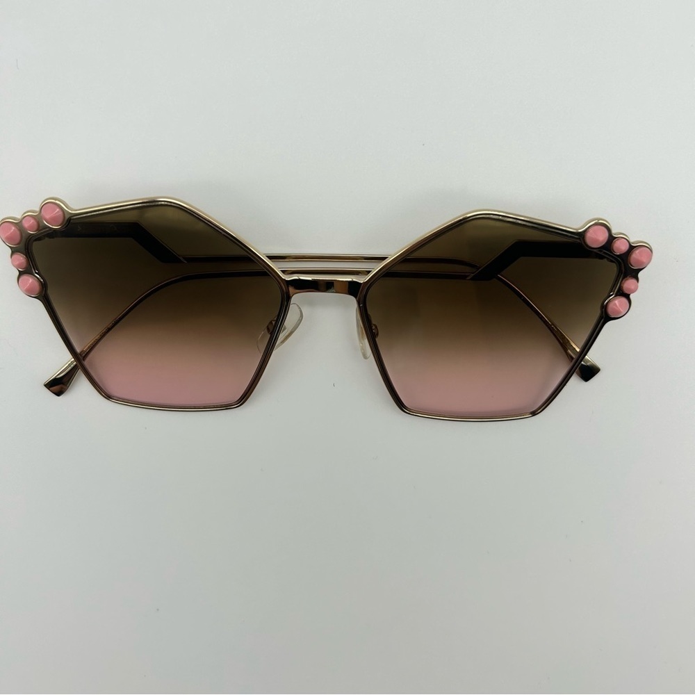 Fendi CAT EYE FF 0261/S gold/brown pink shaded (000/53) Sunglasses New box cloth - Picture 5 of 14